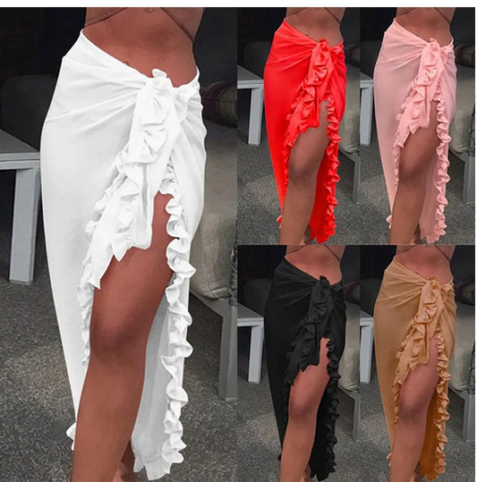 5 Jupes longues en sarong à volants pour femmes
