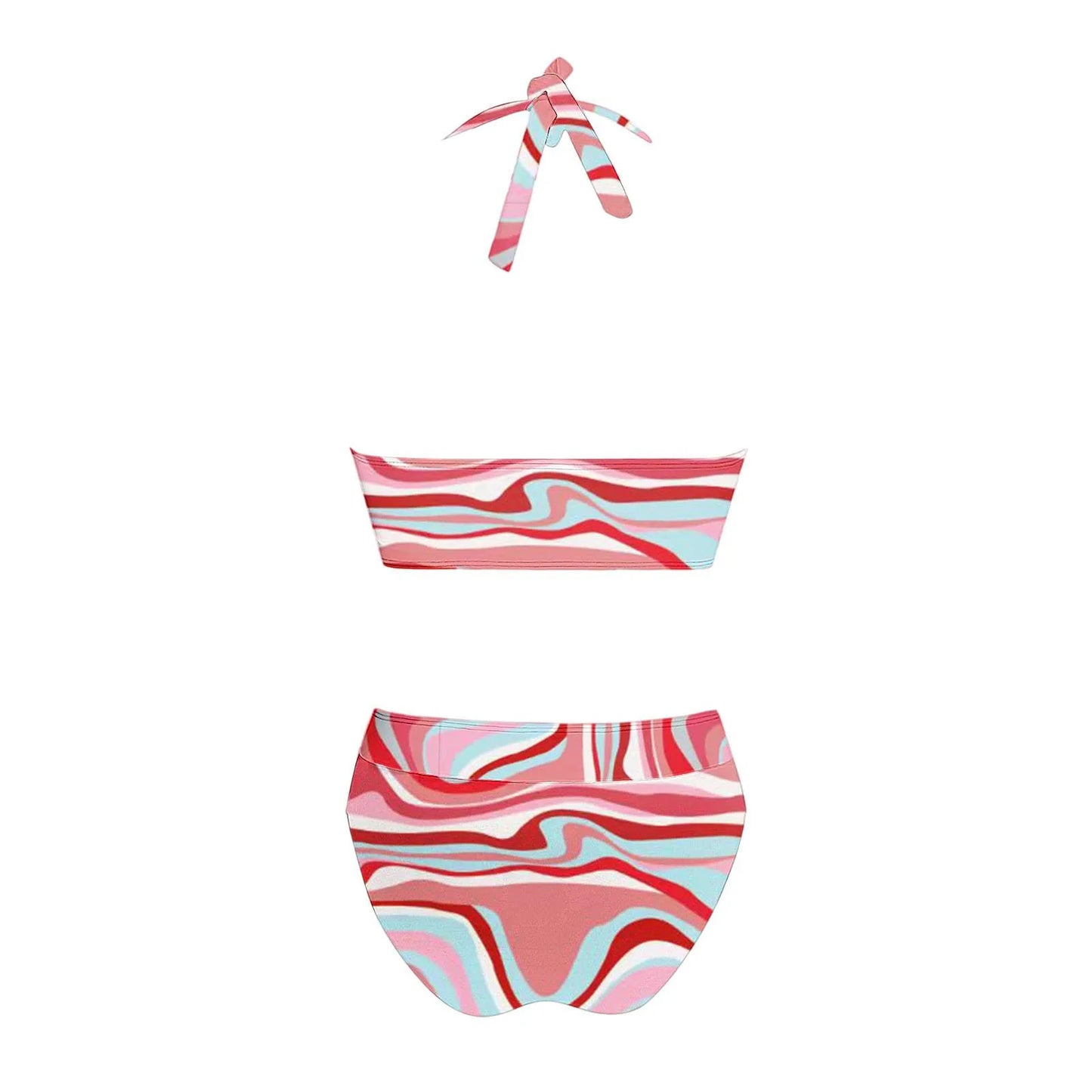 Maillot de bain femme à imprimé floral en colour block bikini Beach taille haute deux pièces pour adolescentes biquinis feminino tendance