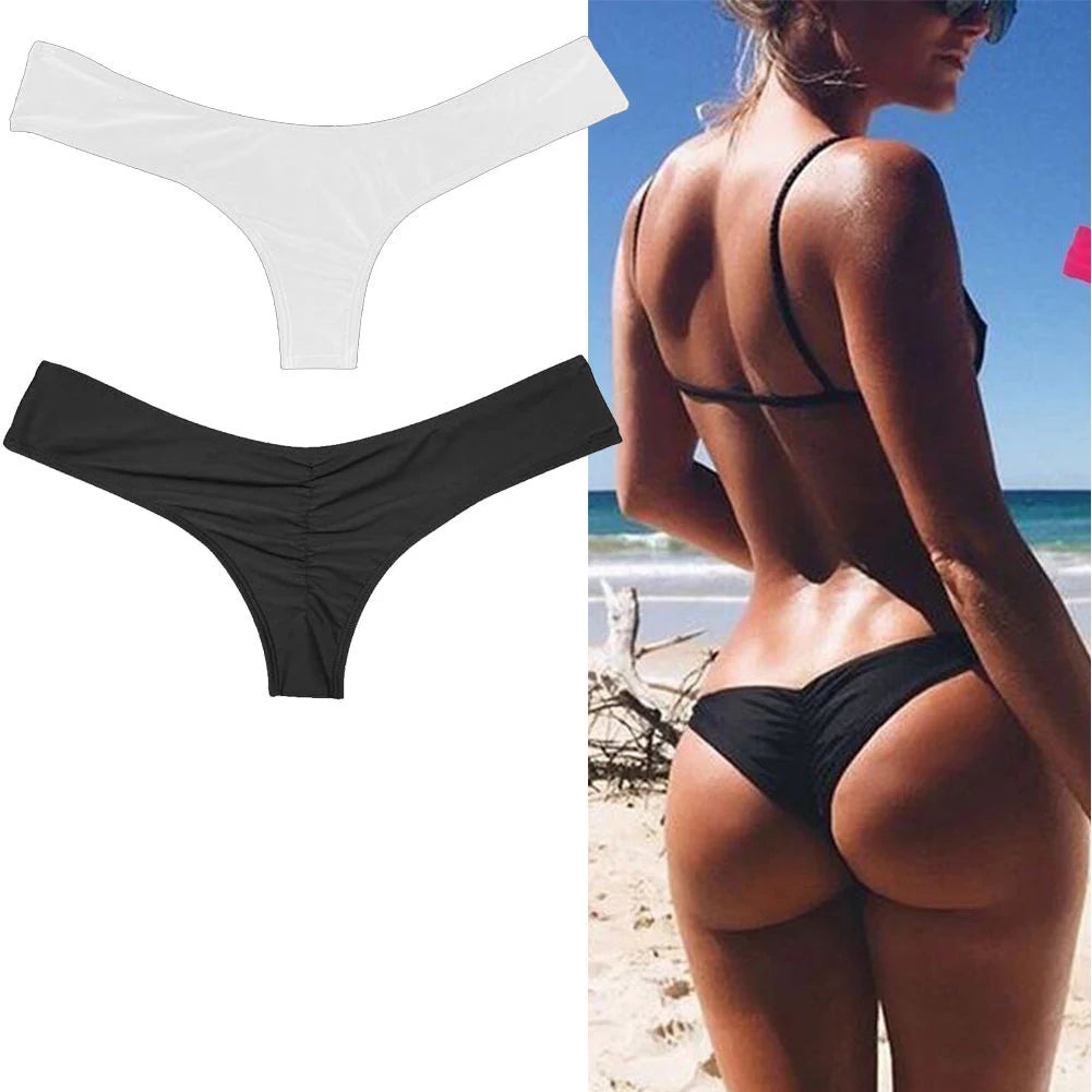 Bikinis Sexy Femmes Bikini Brésilien Culotte Cheeky Thong V Maillot de bain Maillot de bain Culottes Briefs 비키니 Bikini Bottom