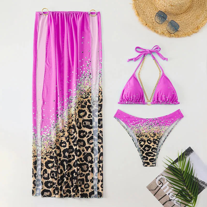 Nouveau maillot de bain sexy pour femmes, ensemble de bikini trois pièces, combinaison de bain, maillot de bain pour dames.