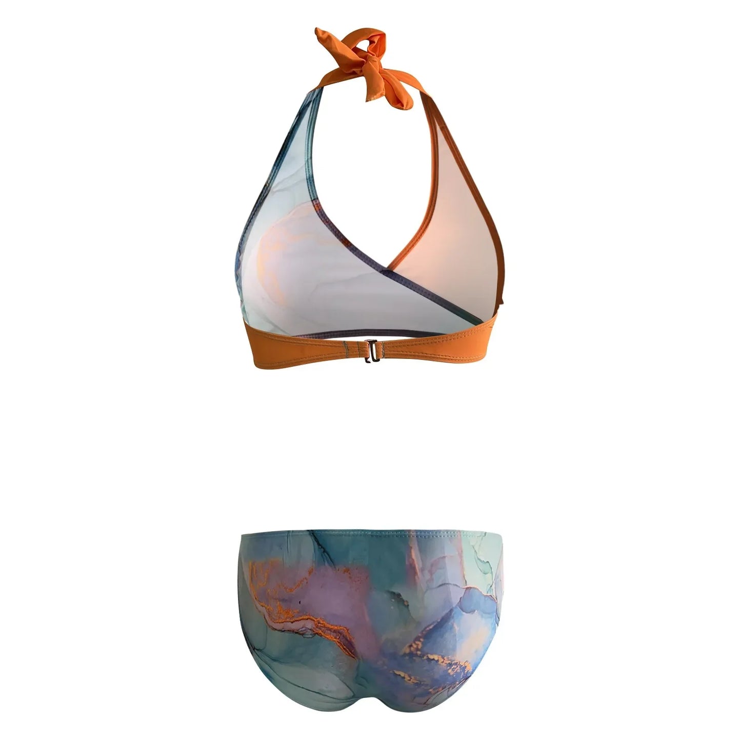 Maillots de bain pour femmes big poitrine élastiques taille haute bikinis sexy push-up deux pièces maillot de bain dames vintage imprimé biquinis