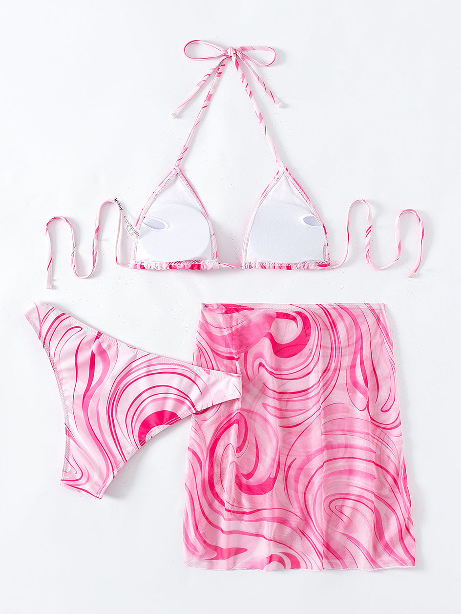 Bikini sexy Femme Maillot de bain Femmes 3 pièces Ensemble de Bikinis tout en un Couverture de femme