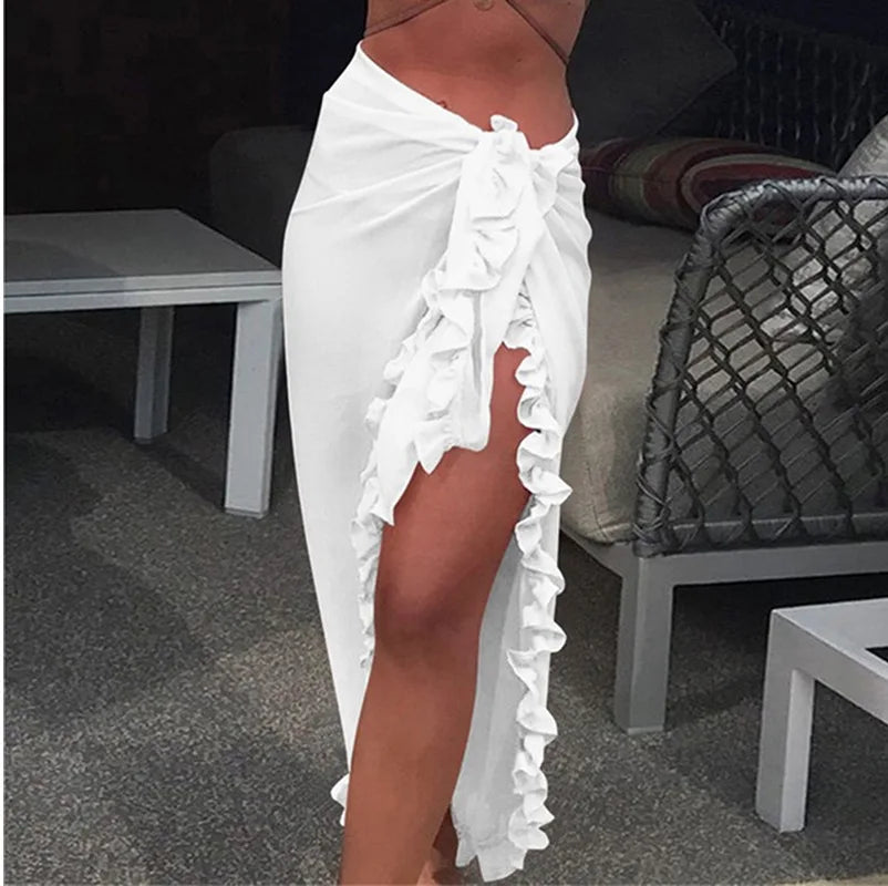 5 Jupes longues en sarong à volants pour femmes