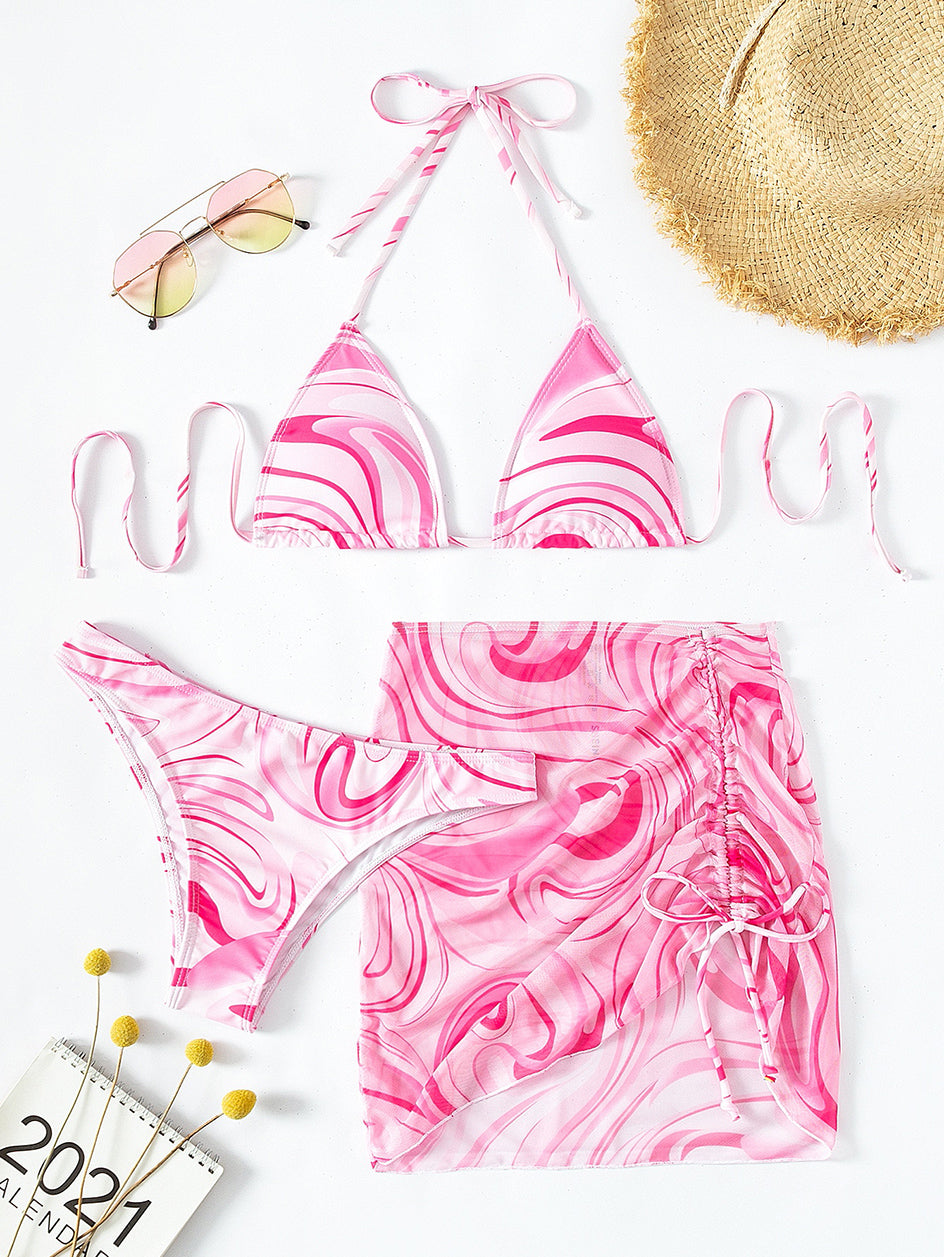 Bikini sexy Femme Maillot de bain Femmes 3 pièces Ensemble de Bikinis tout en un Couverture de femme