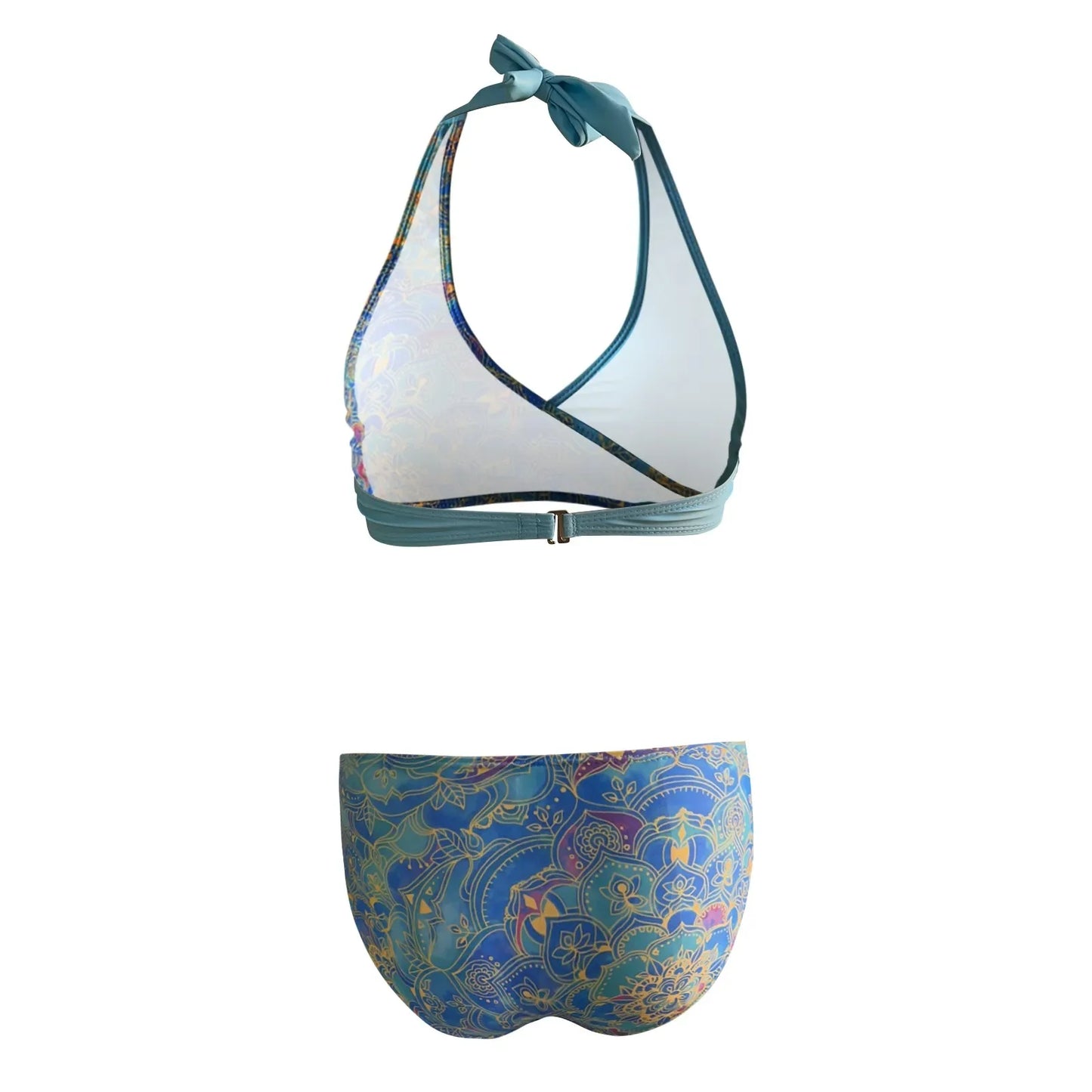 Maillots de bain pour femmes big poitrine élastiques taille haute bikinis sexy push-up deux pièces maillot de bain dames vintage imprimé biquinis
