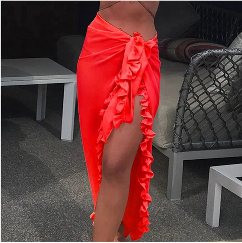 5 Jupes longues en sarong à volants pour femmes