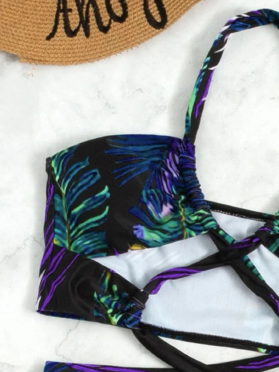 Bikinis 3 pièces Halter 2025 maillot de bain bandage et robe de plage maillots de bain sexy femmes vêtements de bain maillot
