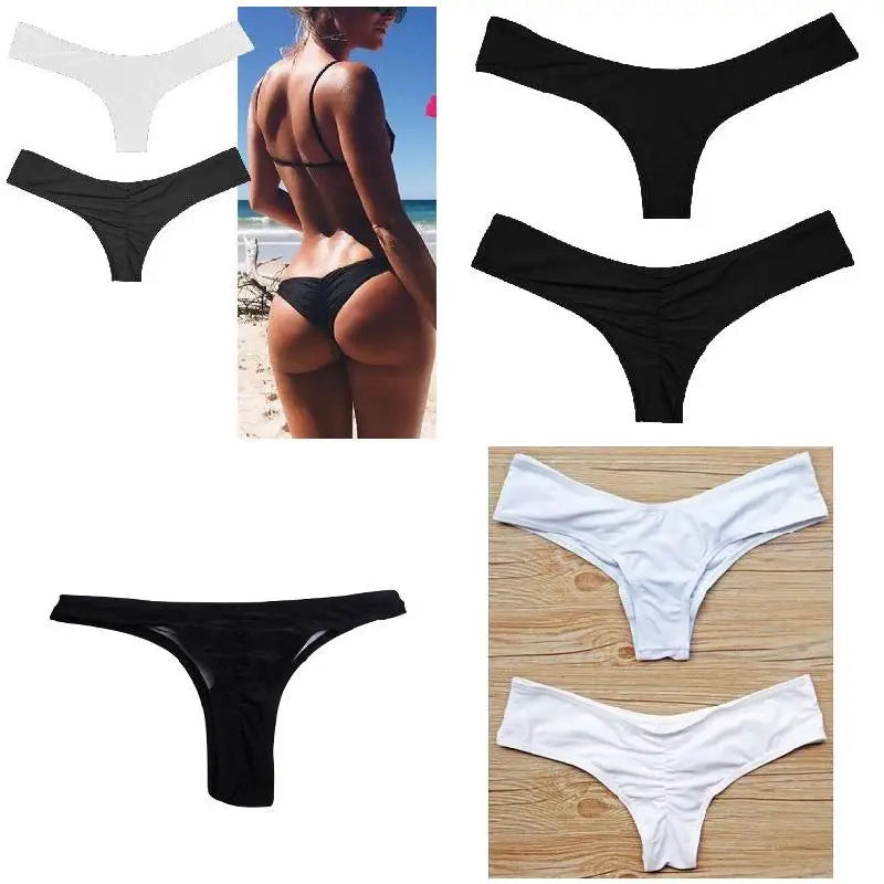 Bikinis Sexy Femmes Bikini Brésilien Culotte Cheeky Thong V Maillot de bain Maillot de bain Culottes Briefs 비키니 Bikini Bottom