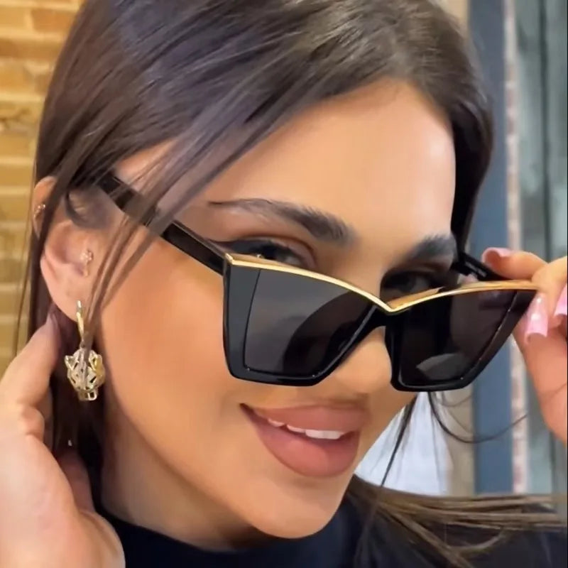 Lunettes de soleil vintage pour femmes, lunettes carrées à petite monture, lunettes de soleil de marque designer rétro, lunettes de mode Oculos De Sol