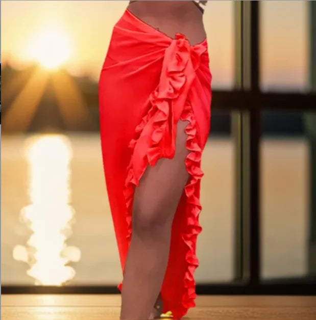 5 Jupes longues en sarong à volants pour femmes