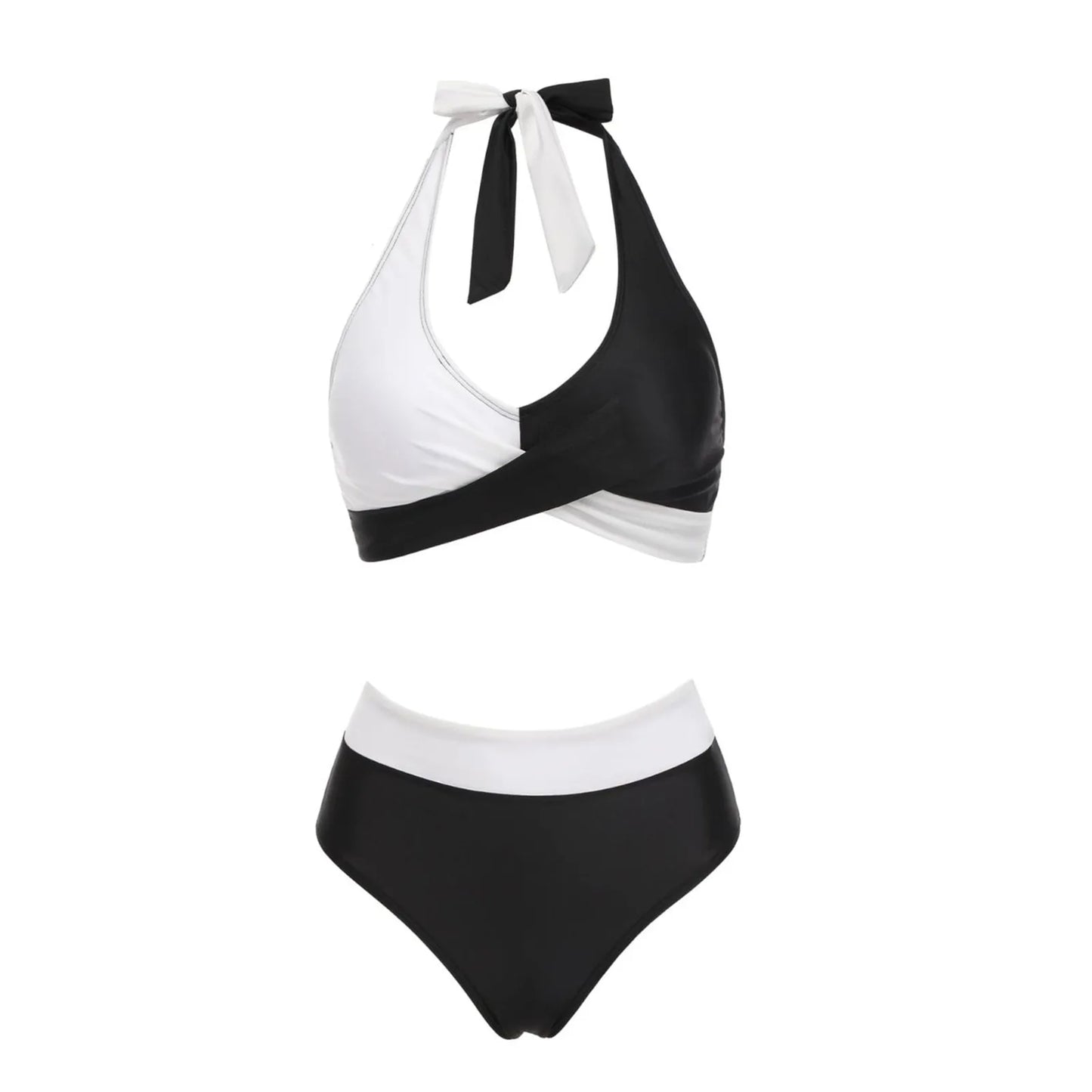 Maillot de bain femme à imprimé floral en colour block bikini Beach taille haute deux pièces pour adolescentes biquinis feminino tendance