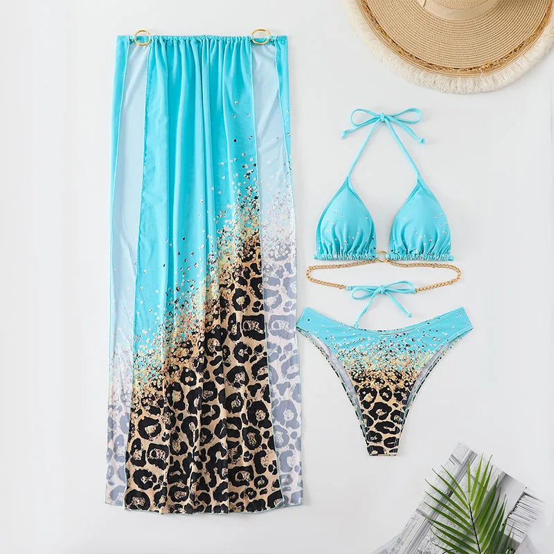 Nouveau maillot de bain sexy pour femmes, ensemble de bikini trois pièces, combinaison de bain, maillot de bain pour dames.
