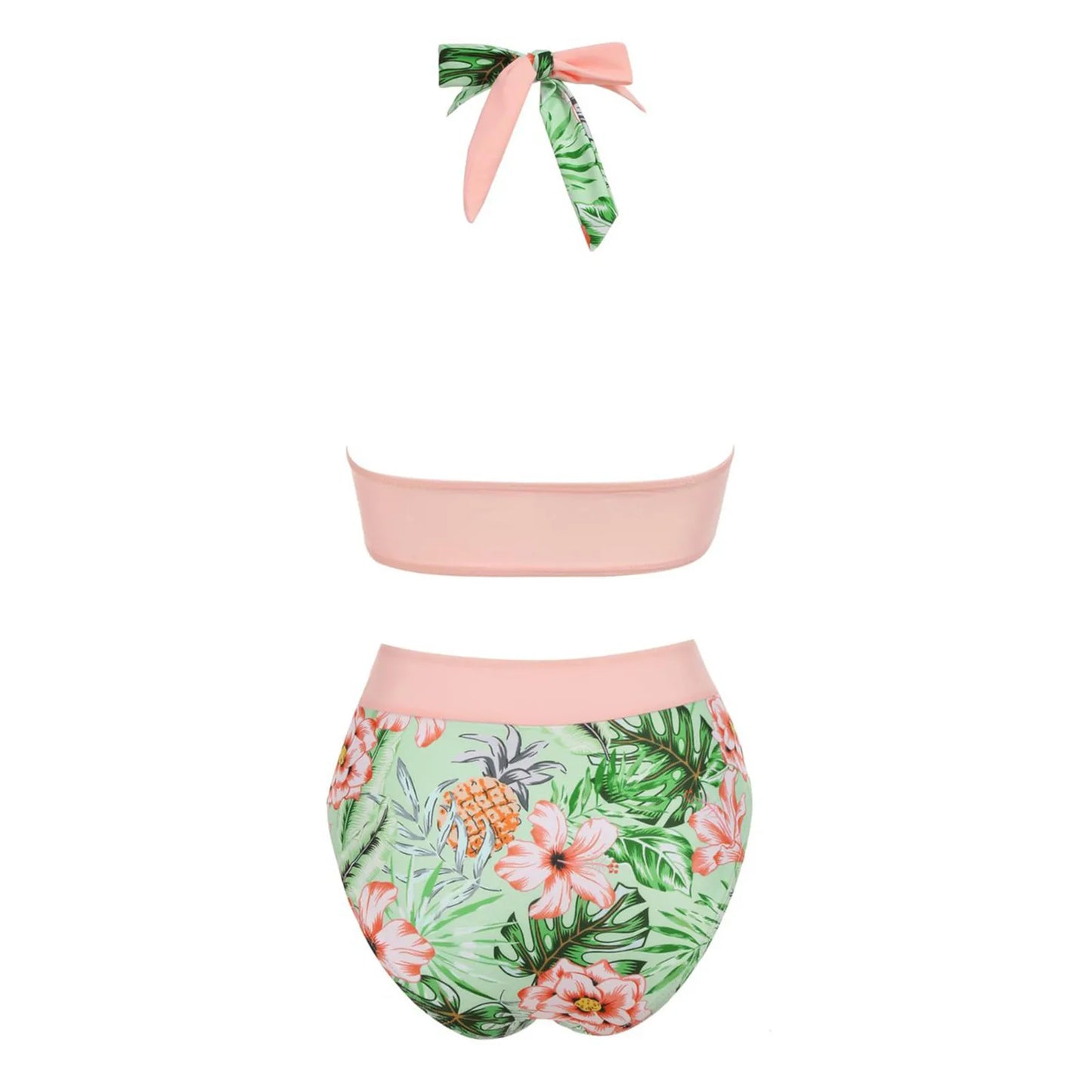 Maillot de bain femme à imprimé floral en colour block bikini Beach taille haute deux pièces pour adolescentes biquinis feminino tendance