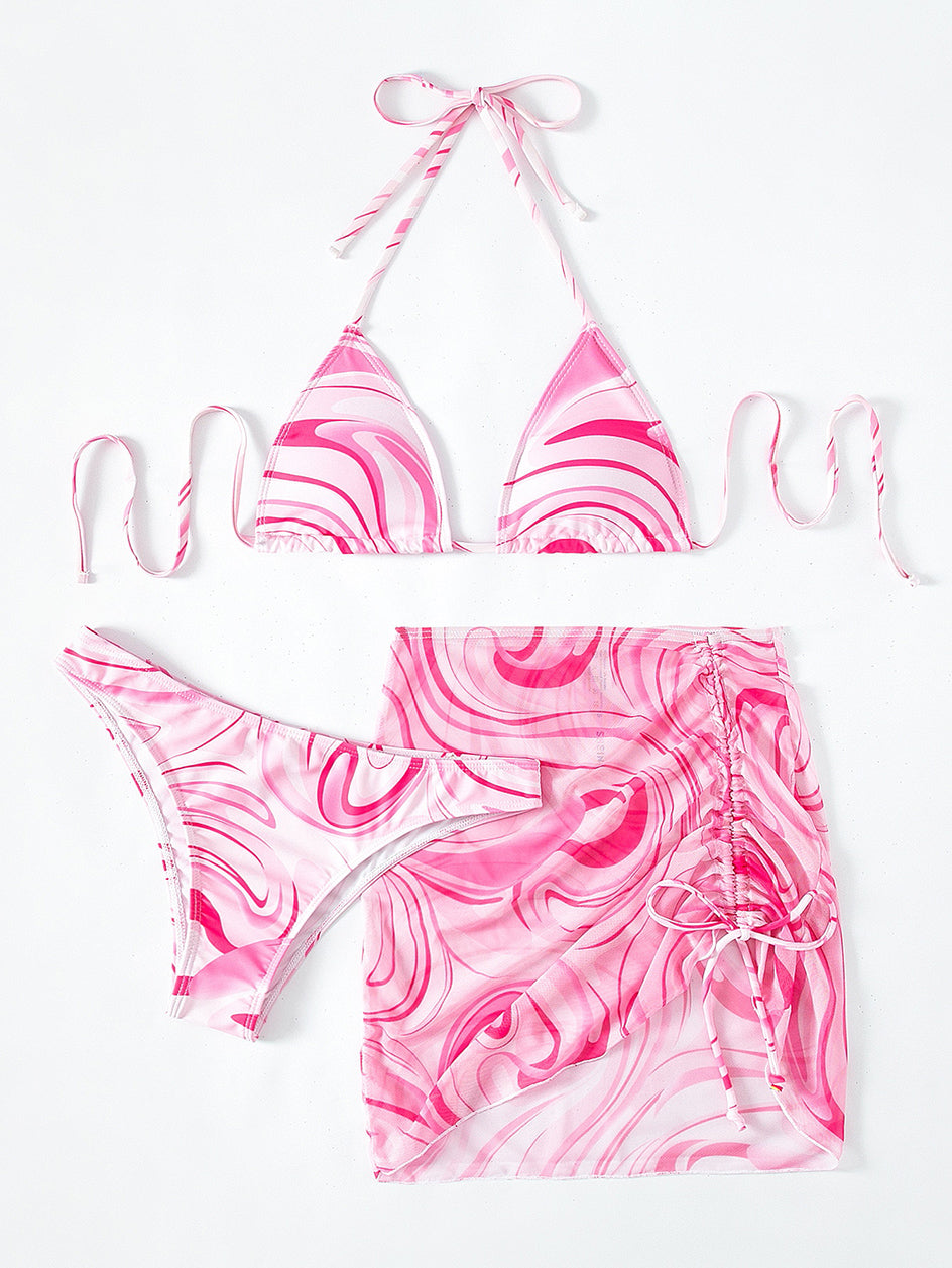 Bikini sexy Femme Maillot de bain Femmes 3 pièces Ensemble de Bikinis tout en un Couverture de femme